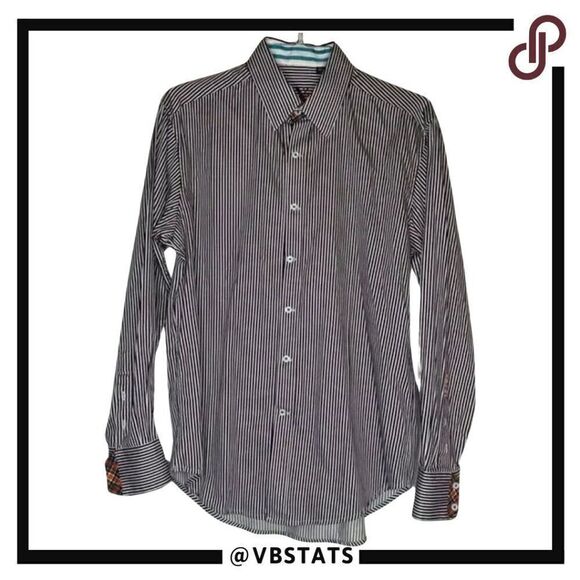 Robert Graham X Large Purple and White Striped LS Shirt100% Cotton - Picture 1 of 8